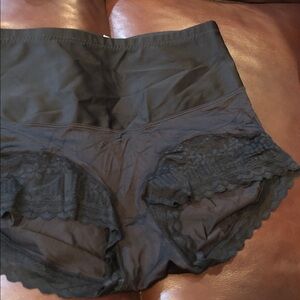 Amazon Black High-Waist Lace Trim Shaping Panty